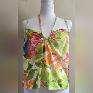 Alani Noelle Florel Halter Top Size XXL, Flower Design
